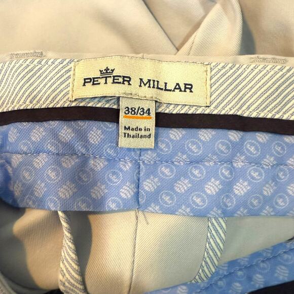 Peter Millar Pants Mens 38 x 34 Light Blue 5 Pocket Crown Golf Performance - Picture 12 of 13